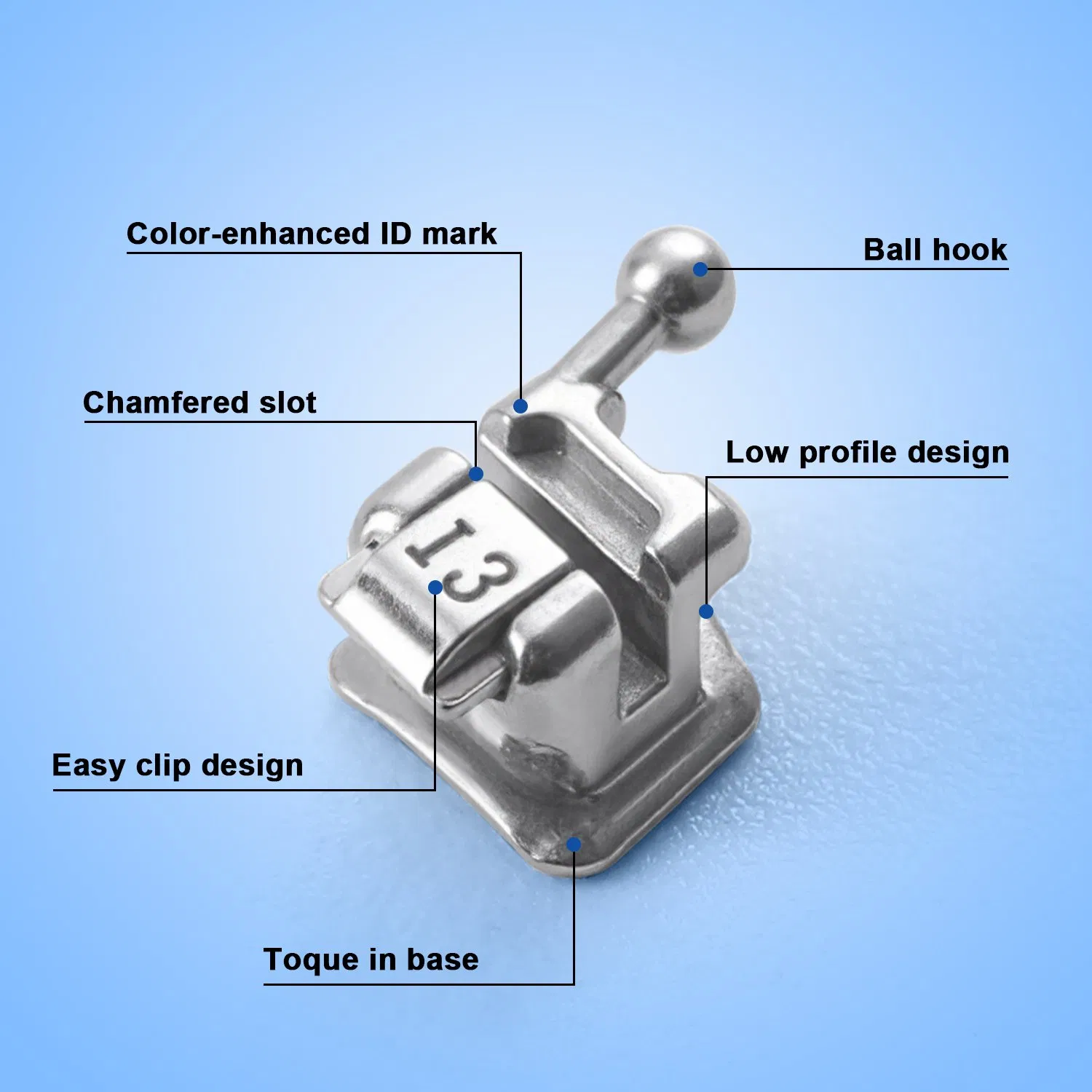 Dental Roth/Mbt 0.022 Orthodontic Self-Ligating Brackets with 345hooks