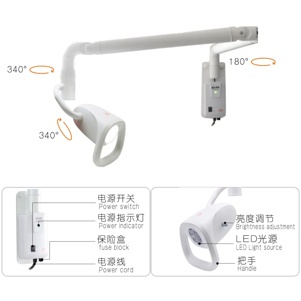 Ceiling-Mounted Surgical Light LED Dental Lamp Operatory Surgery Light for Pet Clinic
