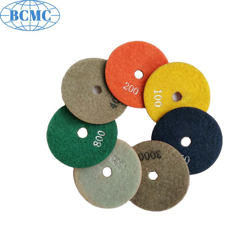 Bcmc 2026 4/5/6 Inch Diamond Polishing Pads Wet Dry 7 Pieces Polish Pad Kit for Drill Grinder Polisher Granite Marble Quartz