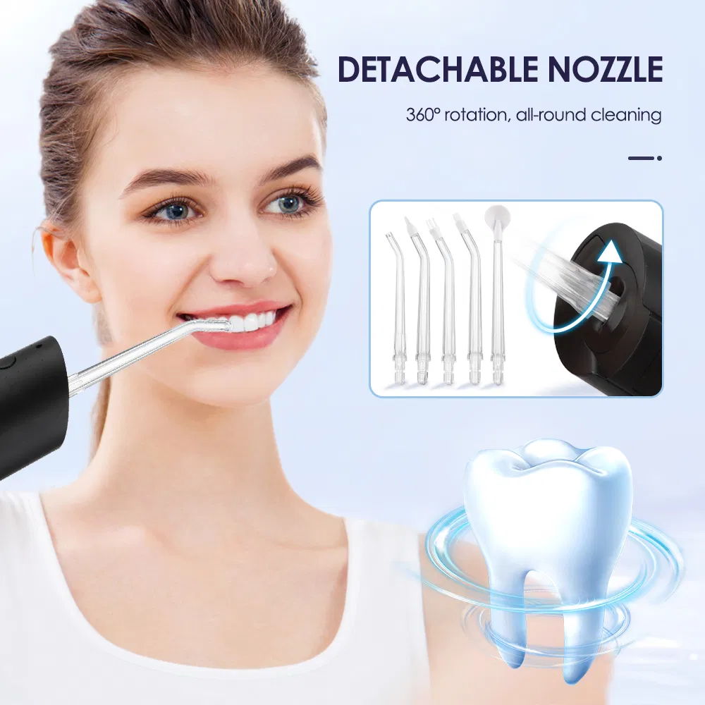 38. Hot Products Portable Ipx7 Black Cordless Teeth Cleaning Mini Tank Water Flosser Dental Oral Irrigator for Traveling
