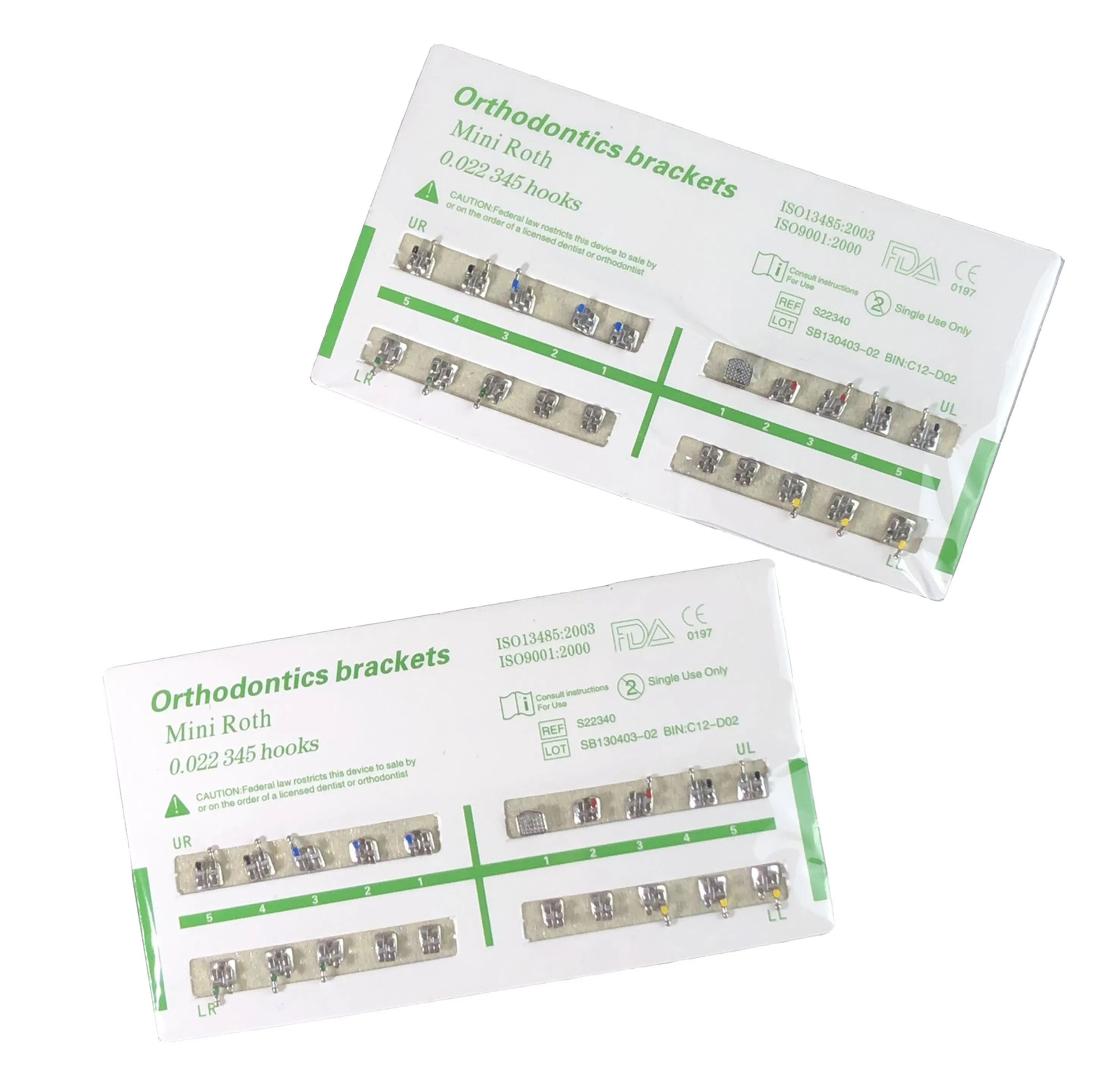 Dental Braces Set Mbt Mini Metal Roth Standard 018 022 Orthodontic Bracket Kit