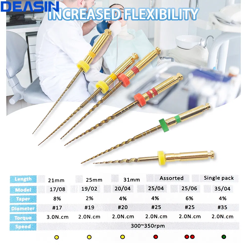 6PCS/Pack Dental Files Root Canal Use Rotary Heat Activated Endodontic Files Rotating File Dentistry Instruments