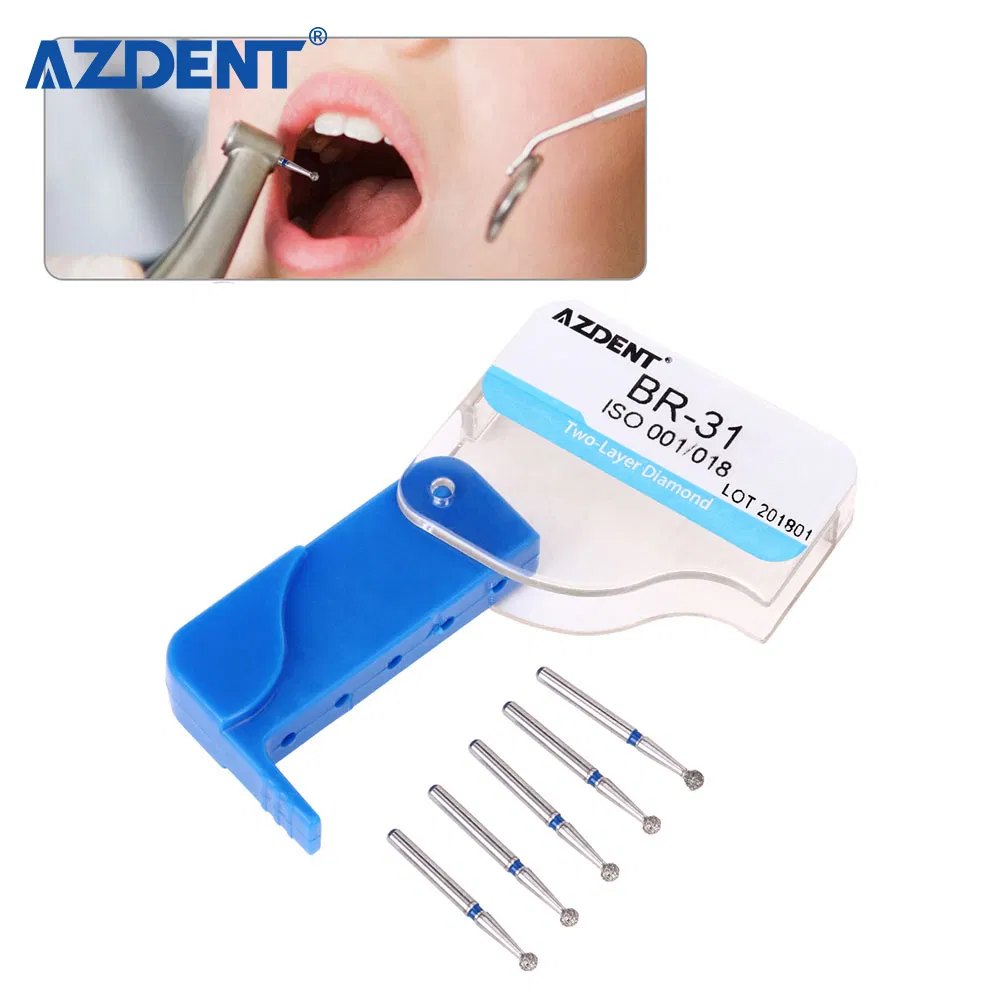 Azdnt Br-31 Two Layer Diamond for High Speed Handpiece Dental Diamond Burs