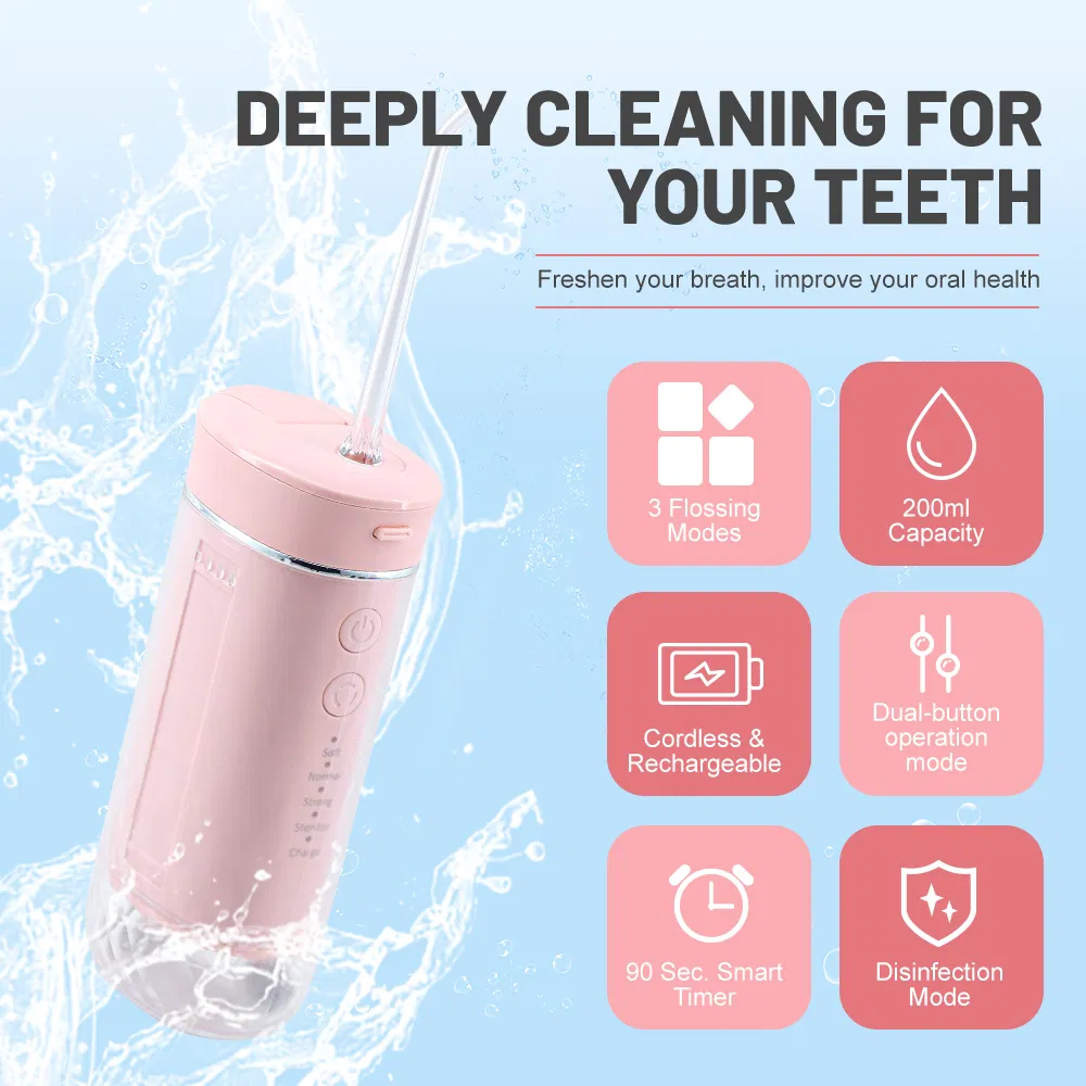 Water Flosser 360 Clean Cleaning Residues Portable Cordless Small Electric Power Dental Oral Irrigator