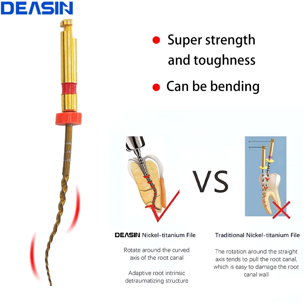 6PCS/Pack Dental Files Root Canal Use Rotary Heat Activated Endodontic Files Rotating File Dentistry Instruments