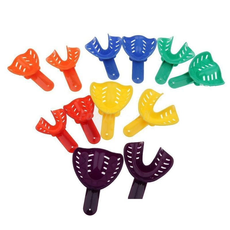 Tooth Bite Registration Various Size Colorful Large Plastic Dental Disposable Impression Tray