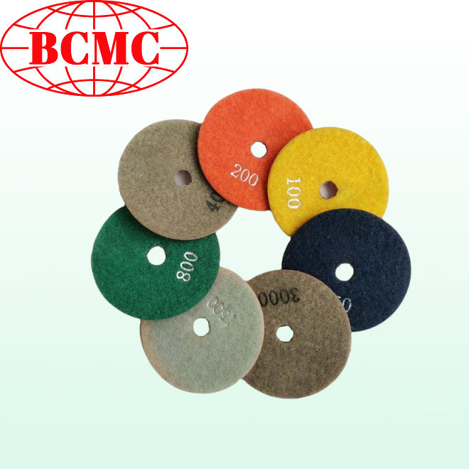 Bcmc 2026 4/5/6 Inch Diamond Polishing Pads Wet Dry 7 Pieces Polish Pad Kit for Drill Grinder Polisher Granite Marble Quartz