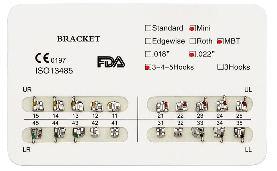 Orthodontic Roth 022 Hooks 3-4-5 Bondable Metal Bracket