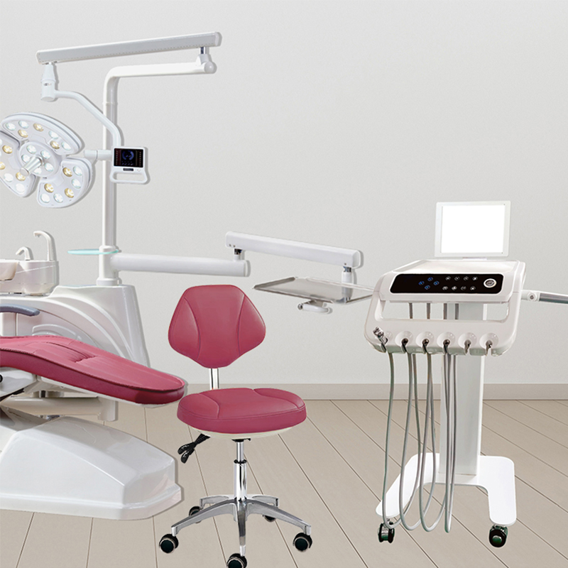 S106 Trolley Type High Quality Surgery Dental Unit with 26 Bulbs Surgical Lamp Luxury Implant Dental Chair