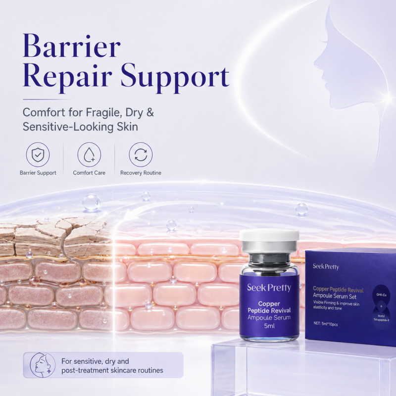 Seek Pretty GHK Cu Vial Blue Copper Peptide Face Serum Anti-Aging Moisturizing Repairing for Skin Care Serum Facial Care