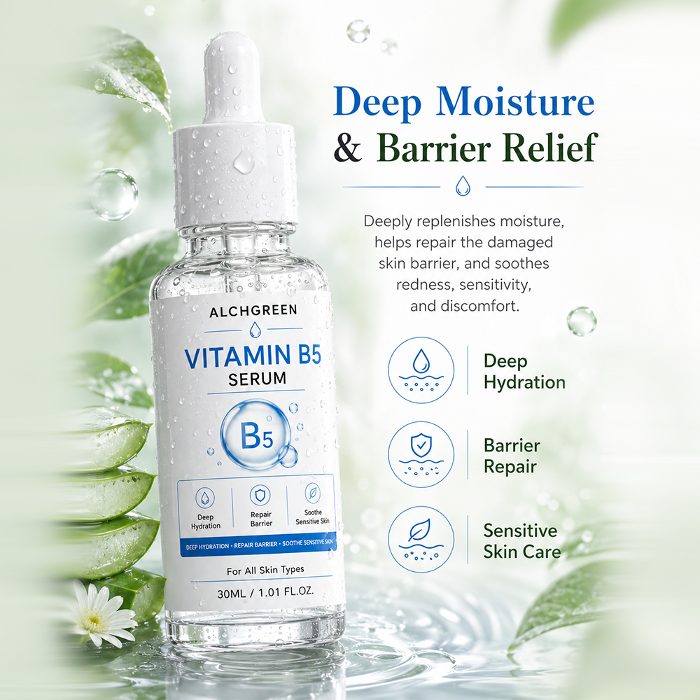 Private Label Gentle Facial Serum for Hydration and Barrier Repair Vitamin B5 Serum