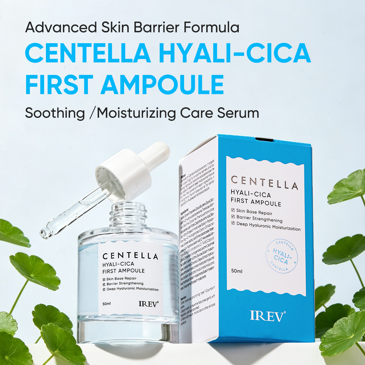IREV Centella Hyali-Cica Anti-Aging Niacinamide Hydrating Moisturizing Skin Base Repair Face Serum First Ampoule Private Label
