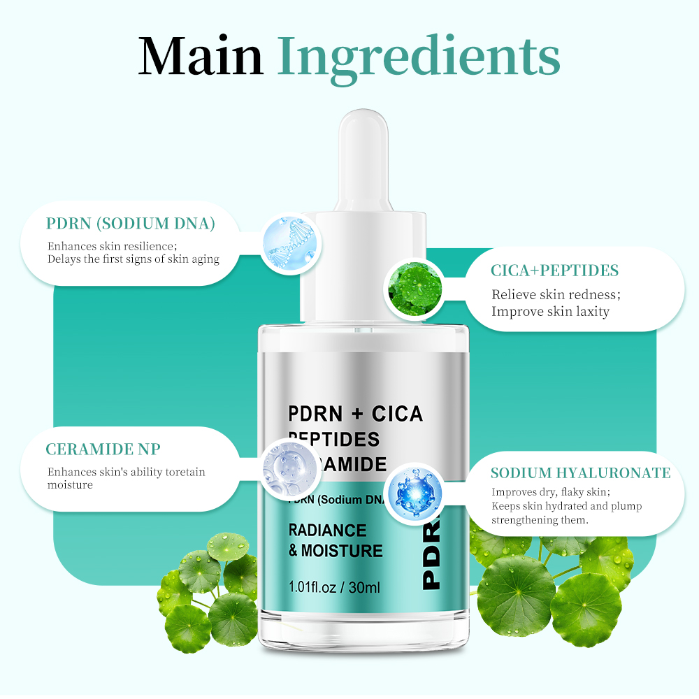 Korean Best PDRN DNA Salmon Peptide Niacinamide Brightening Anti Aging Face Skin Care Pink Serum Facial Products Private Label