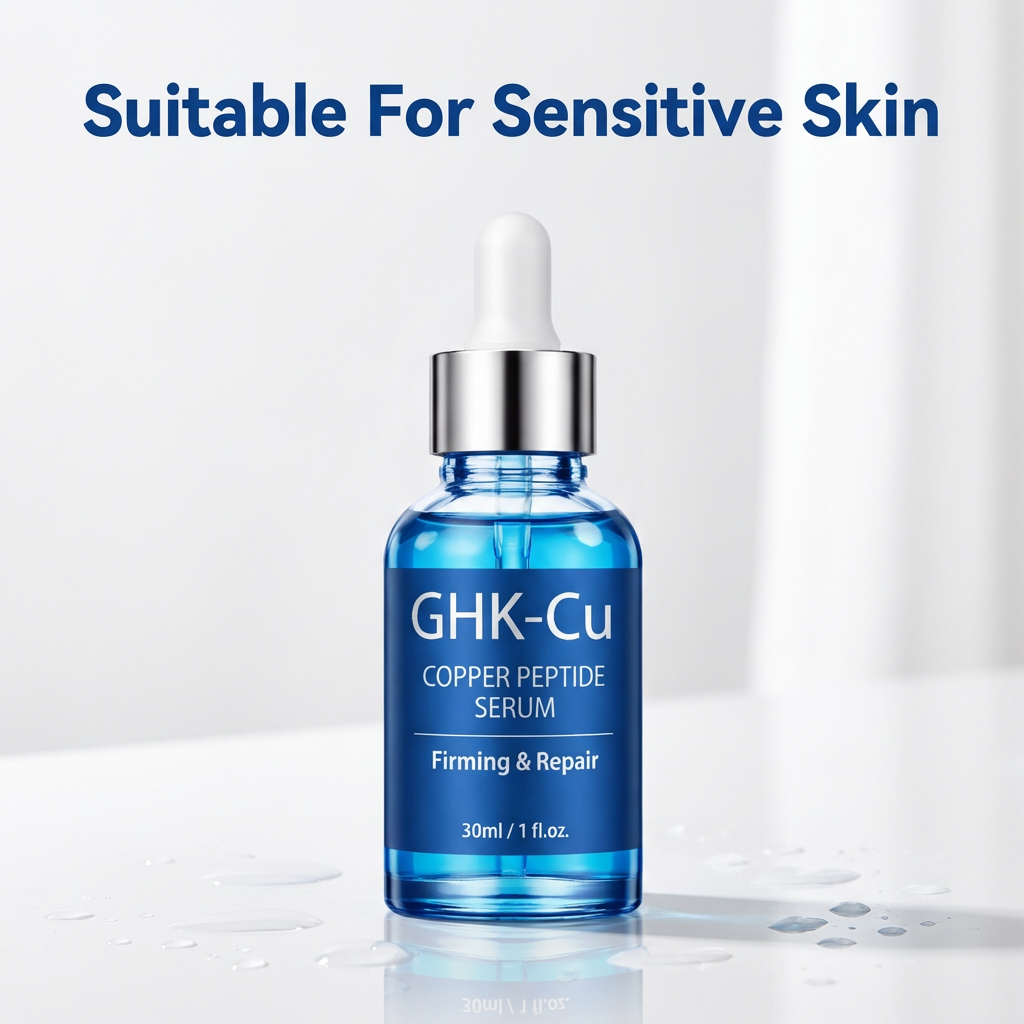 GHK Cu Copper Peptide Face Serum Anti Aging Firming Repair Collagen Boost Hydrating Private Label OEM ODM Skincare