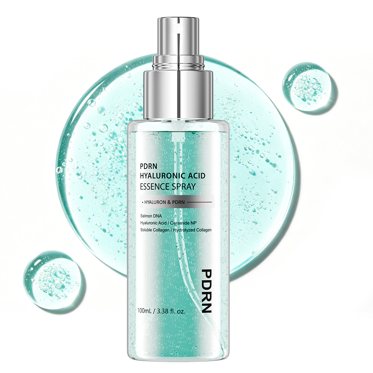 PDRN Collagen Glow Facial Serum Spray Hydrating Face Mist Hyaluronic Acid Dewy Glass Finish Instant Plumping KoreanSerum Spray