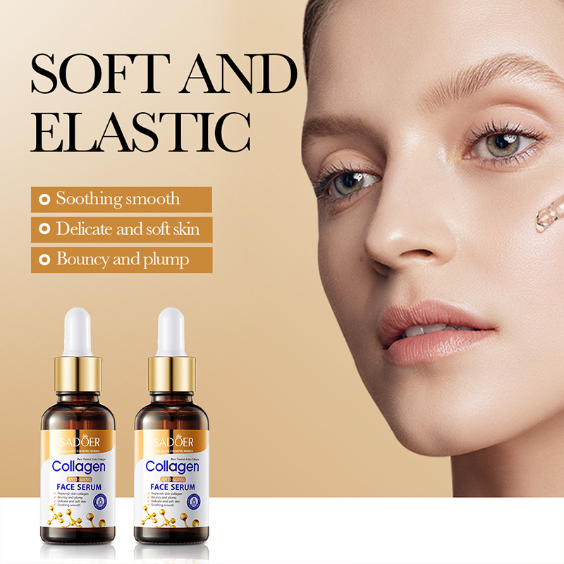 30ml SADOER Facial Collagen Essence Liquid Whitening Hyaluronic Acid Anti Age Moisturizing Whitening Skin Care Face Serum