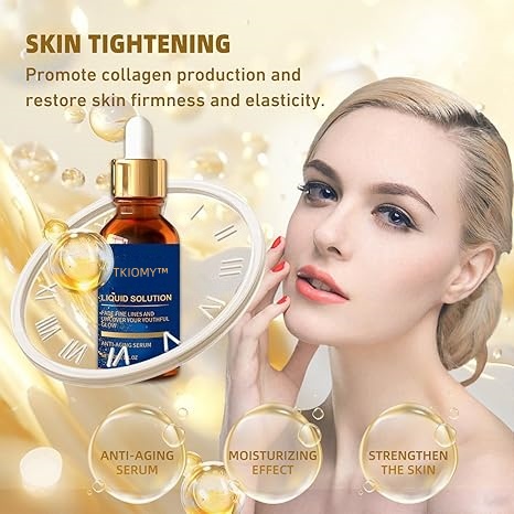 Facial Serum Liquid Solution Vitamin C E Anti-Aging Serum Boosts Skin Collagen Diminishes Fine Lines Wrinkles for Youthful Glow