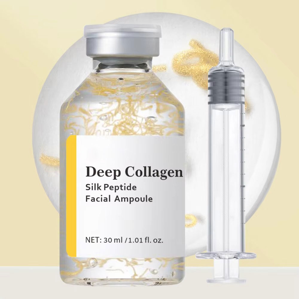 OEM ODM Deep Collagen Silk Peptide Facial Ampoule Intensive Lifting Serum for Face for Anti-Aging, Tightening, Firming Hydration