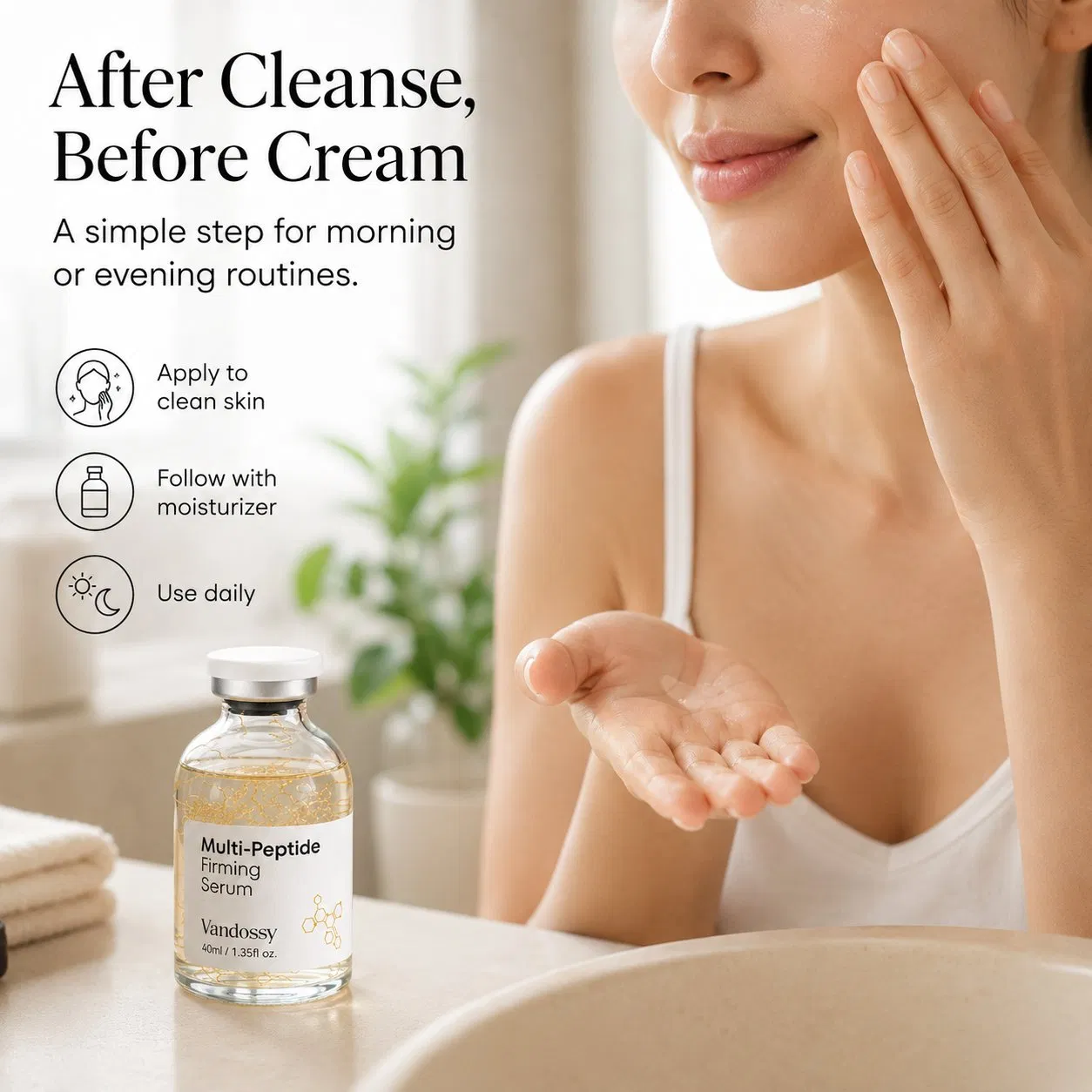 Vandossy Multi-Peptide Firming Serum for Anti-Aging Facial Skin Care
