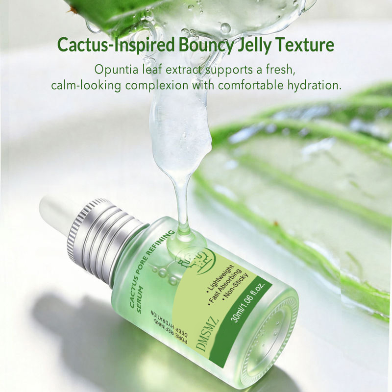 Oil Control Deep Hydration Skin Brightening for Rough Dull Skin Cactus Pore Minimizing Facial Serum