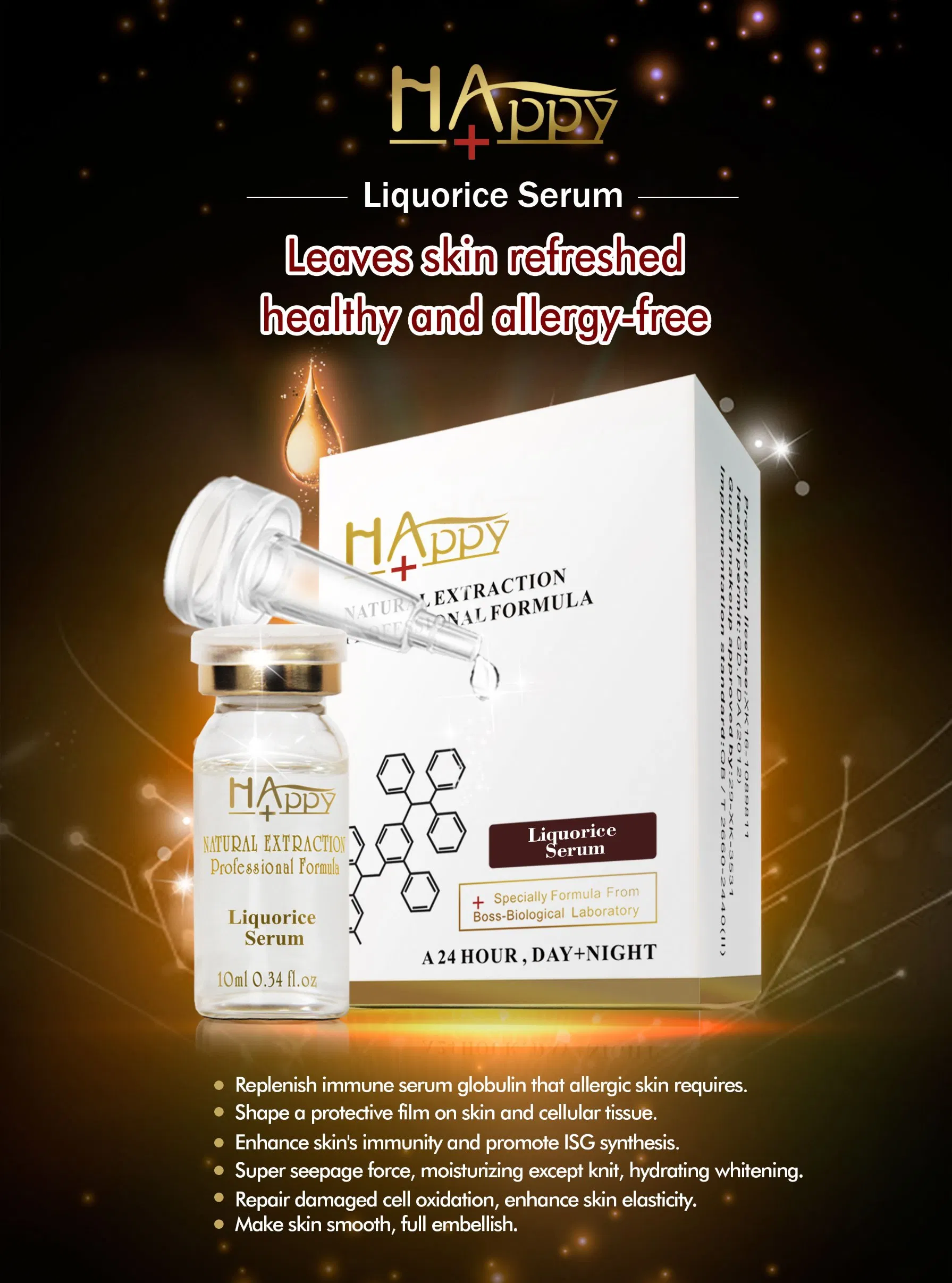 OEM Safe Herbal Facts Delivery Happy+ Azelaic Acid Skin Care Oil-Control Serum Facial Treatment Product