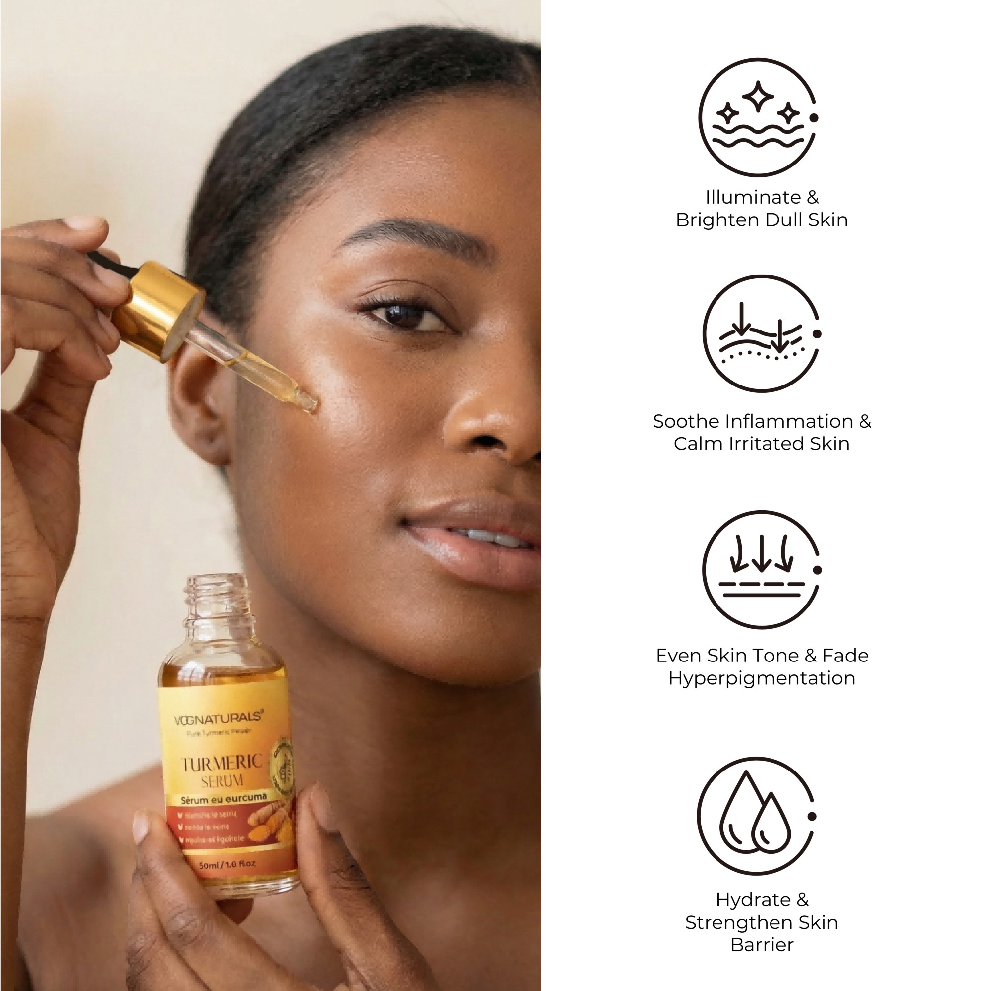 Night Hydrating Private Label Brightening Turmeric Skin Care Removing Black Spot Remover Turmeric Face Serum for Dark Spots
