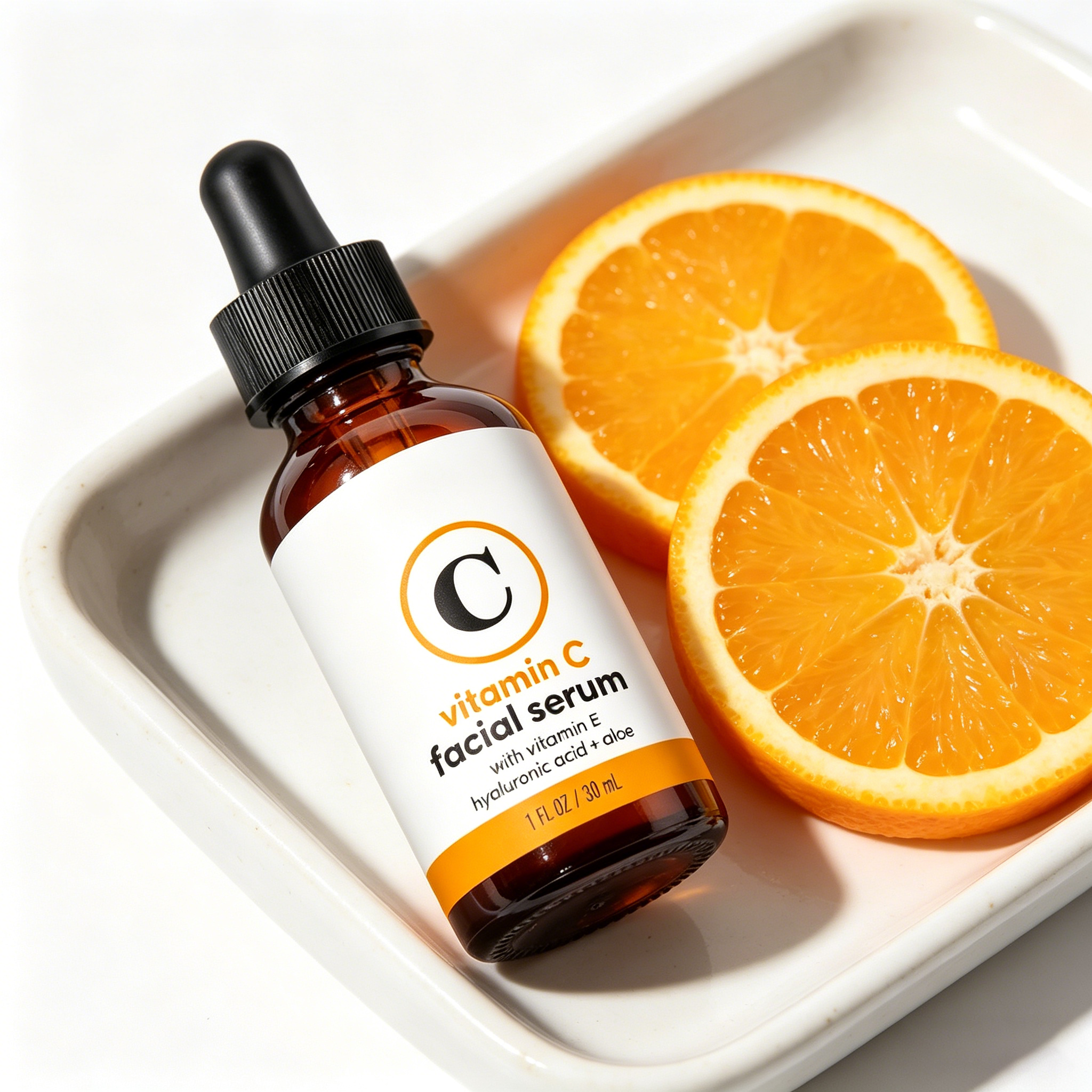 Vitamin C Serum with Hyaluronic Acid Vitamin E for Anti-Aging Brightening Dark Spot Fine Line Wrinkle Reduction-30ml Face Serum