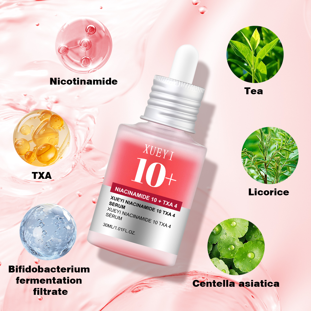 Niacinamide 10% Tranexamic Acid 4% Dark Spot Corrector Glow Serum 30ml Fade Hyperpigmentation for Radiant Skin OEM Private Label