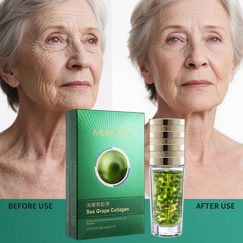 Hot Sales OEM/ODM Firming Anti-Aging Serum Sea Grape Peptides Lightening Oil Cream Face Skin Whitening Anti-Wrinkle Aging Serum