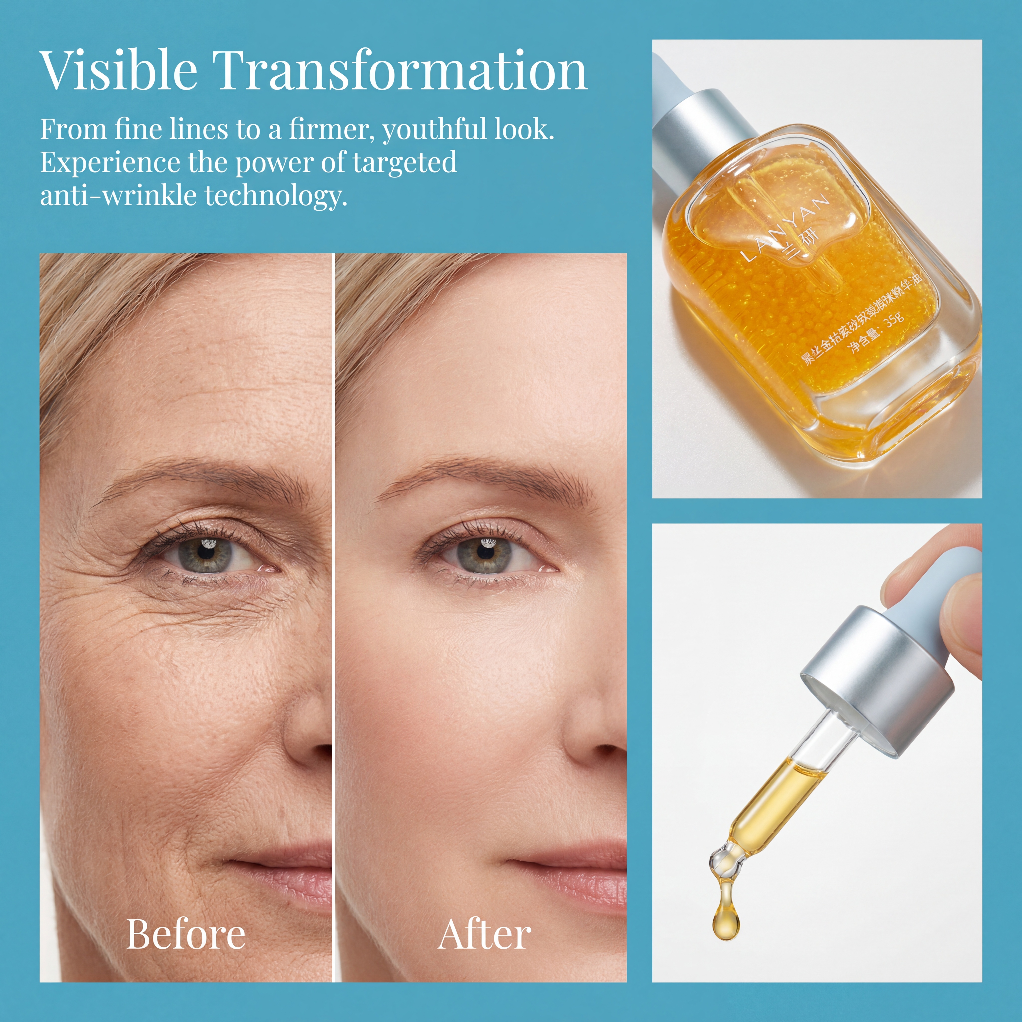 Private Label 14-Day Skin Tightening &amp; Anti-Wrinkle Moisturizing Face Oil Orchid Anti-Aging Serum OEM