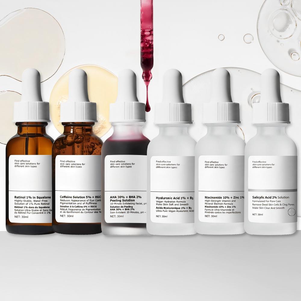 Wholesale OEM 30ml 10% Niacinamide 1% Zinc for Hyaluronic Acid Caffeine Facial Serum Whitening Moisturizing Anti-wrinkle Effects
