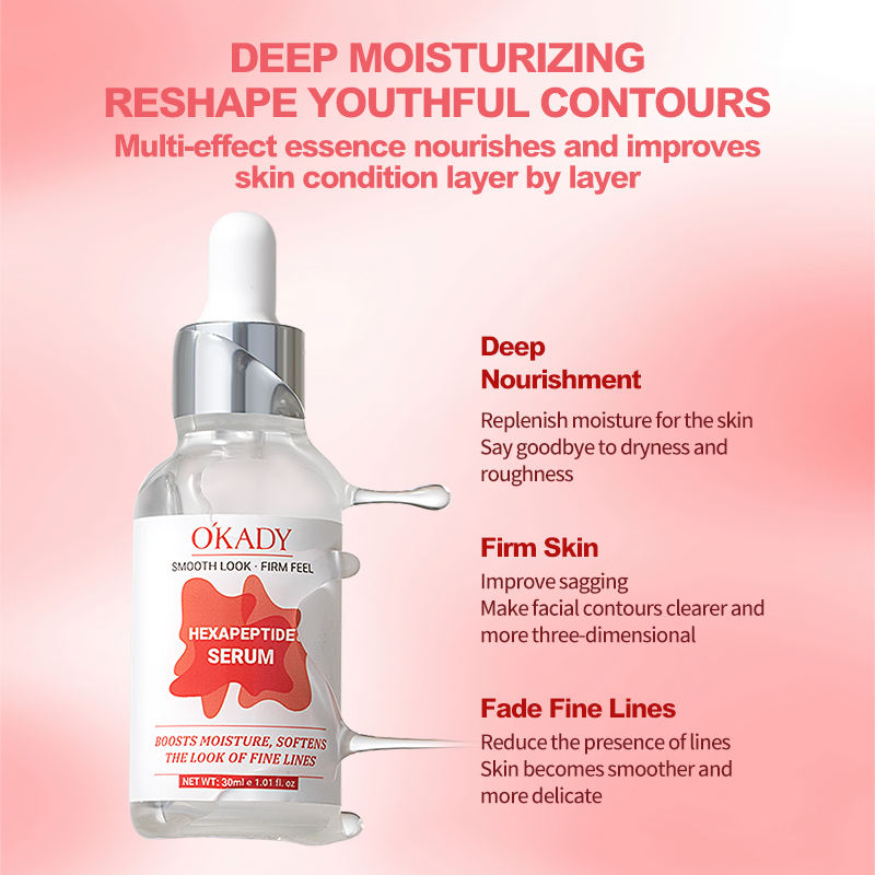 O'KADY Hexapeptide Firming Serum Anti Aging Face Serum Wrinkle Care Lifting Tightening Facial Serum Moisturizing Skin Care 30ml