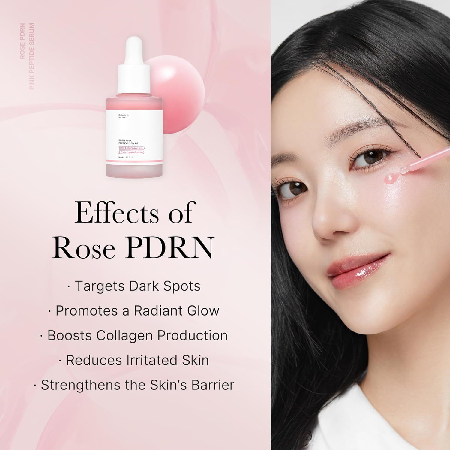 Korea Skincare PDRN Pink Peptide Serum Hyaluronic Acid Hydrating Moisturizer Vitamin C Liquid Whitening Pink Peptide Serum