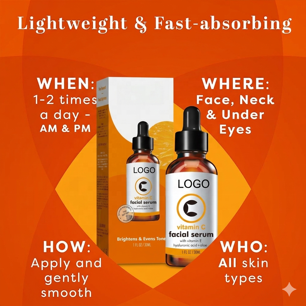 Anti-Aging 30ml Facial Serum Hyaluronic Acid Vitamin C for Retinol for Female Moisturizing Fine Lines Multi-Function Face Care