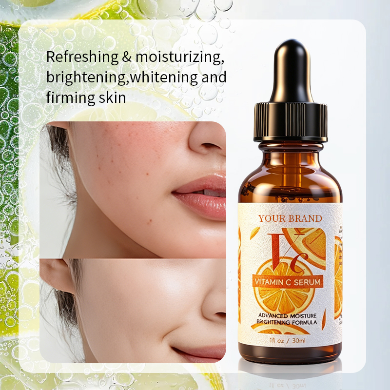 OEM ODM Custom New Product Vitamin C VC Facial Serum Cleansing Brightening Anti-Aging Anti-Wrinkle Dark Circles Spot Fading