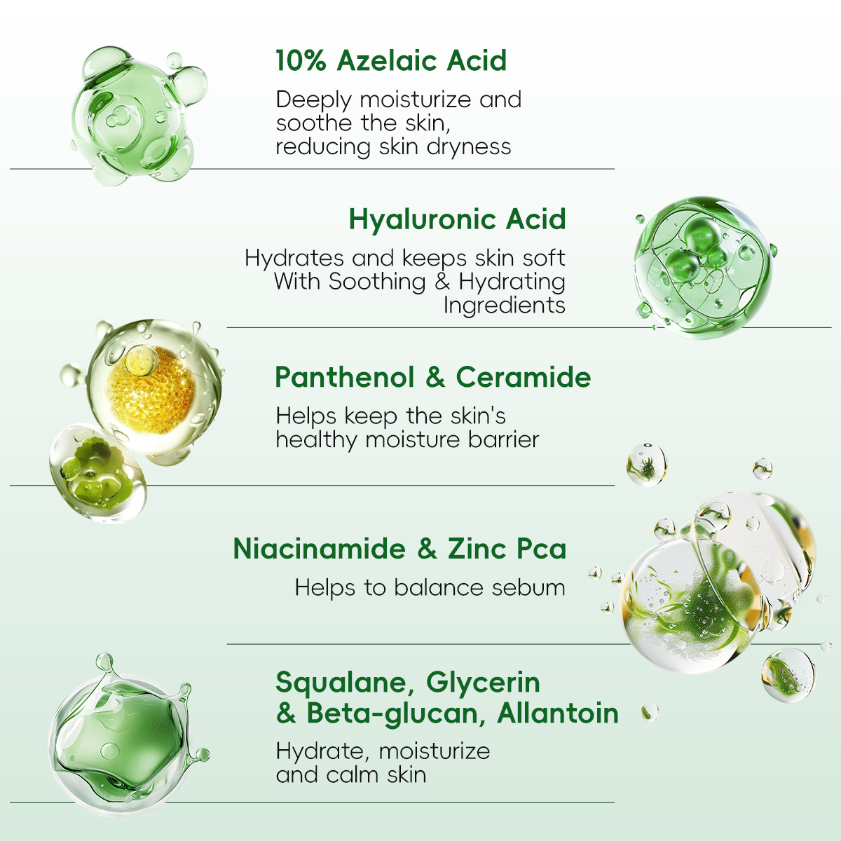 Korean Skincare Azelaic Acid 10 Hyaluronic Redness Soothing Serum For Blemish-Prone Sensitive Skin Lightweight Hydrating Serum