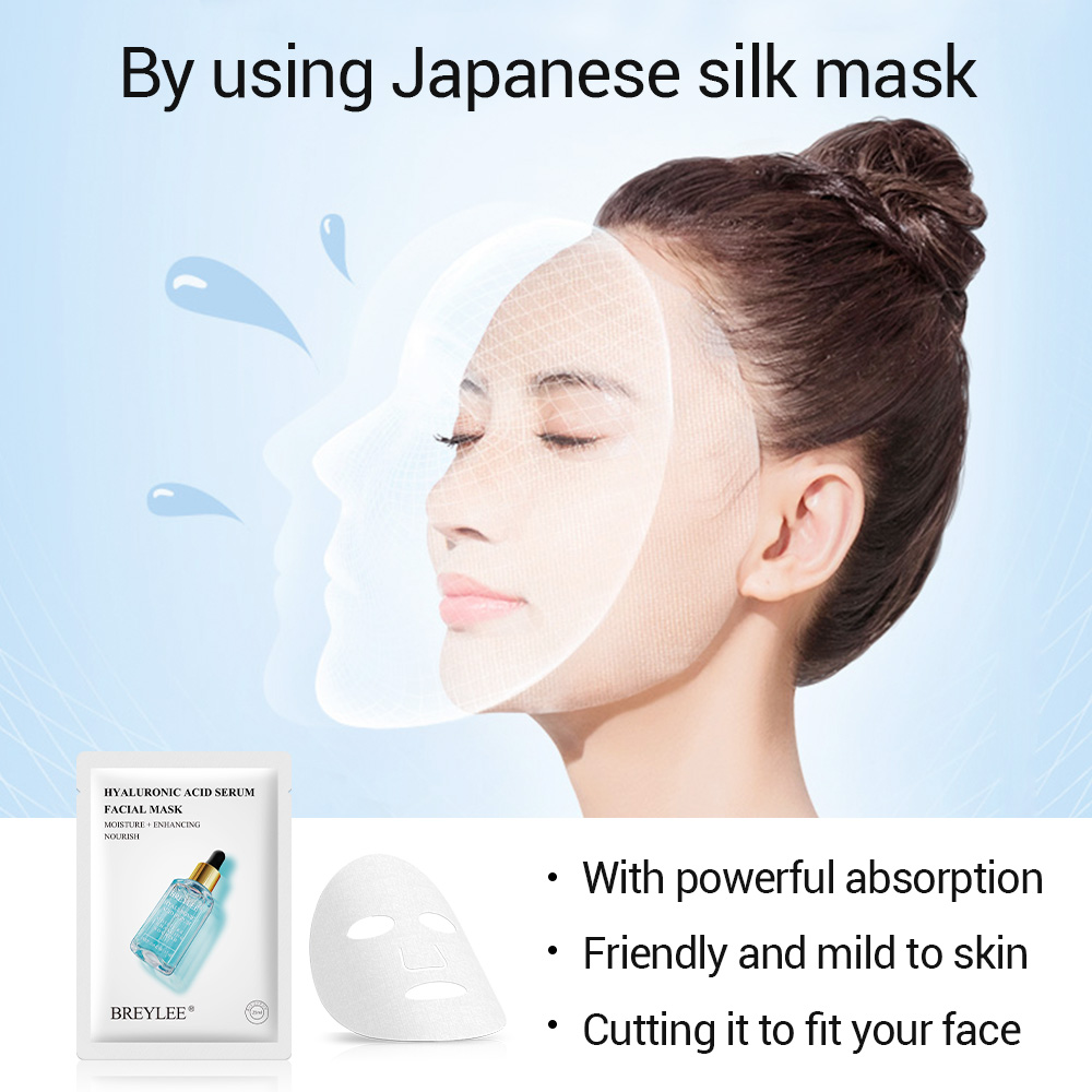 BREYLEE Natural Serum Skincare Face Mask Hydrating Anti Aging Whitening Acne Facial Mask Sheet 7 Type