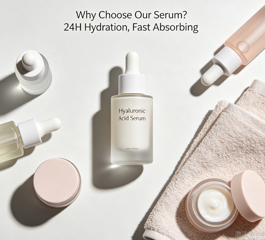 Organic Hyaluronic Acid Serum Gentle Non-Irritating Hydrating Brightening for Sensitive Dry Skin