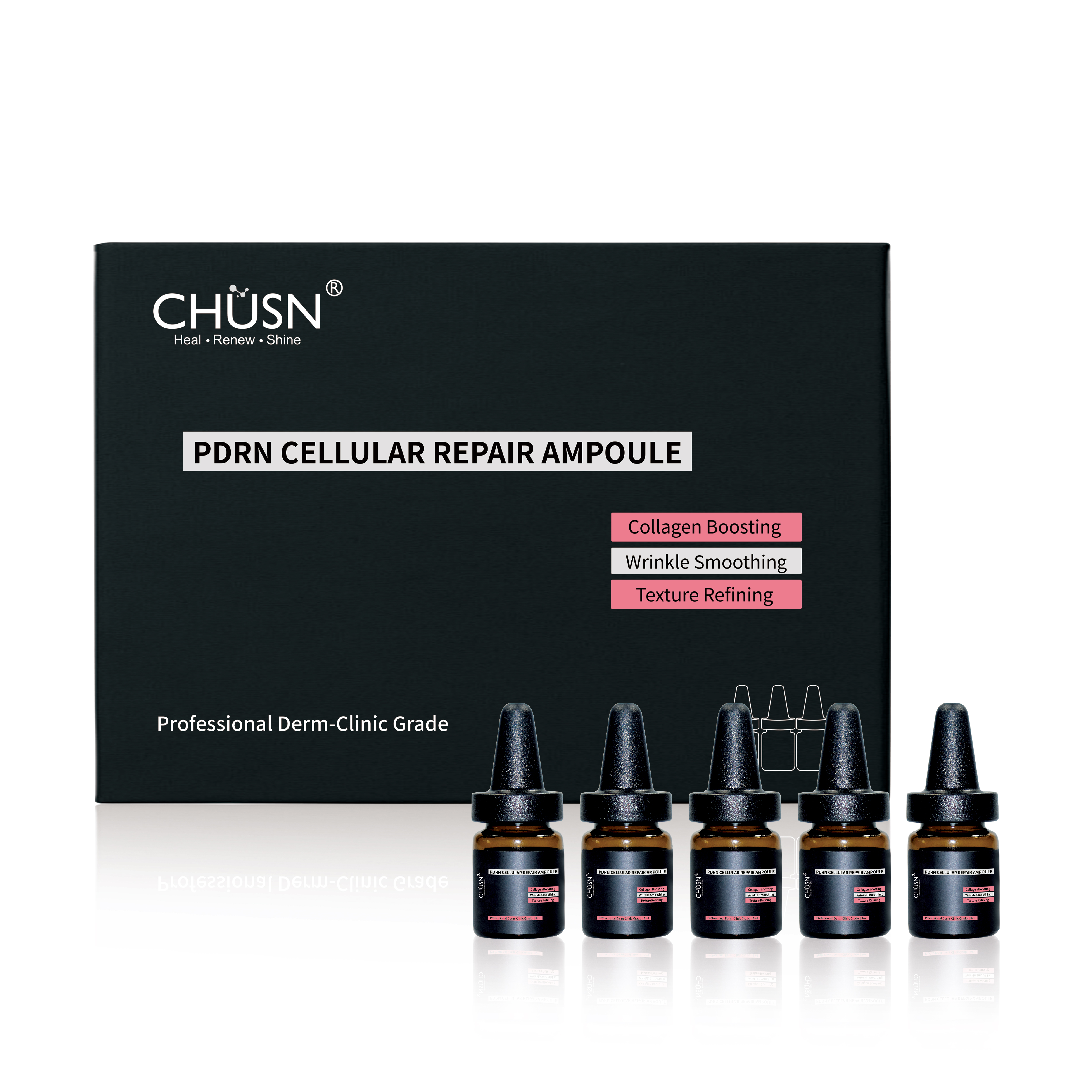PDRN Salmon DNA Ampoule for Professional Salon Skin Repair, Collagen Boosting &amp; Wrinkle Smoothing, Derm-Clinic Grade Serum
