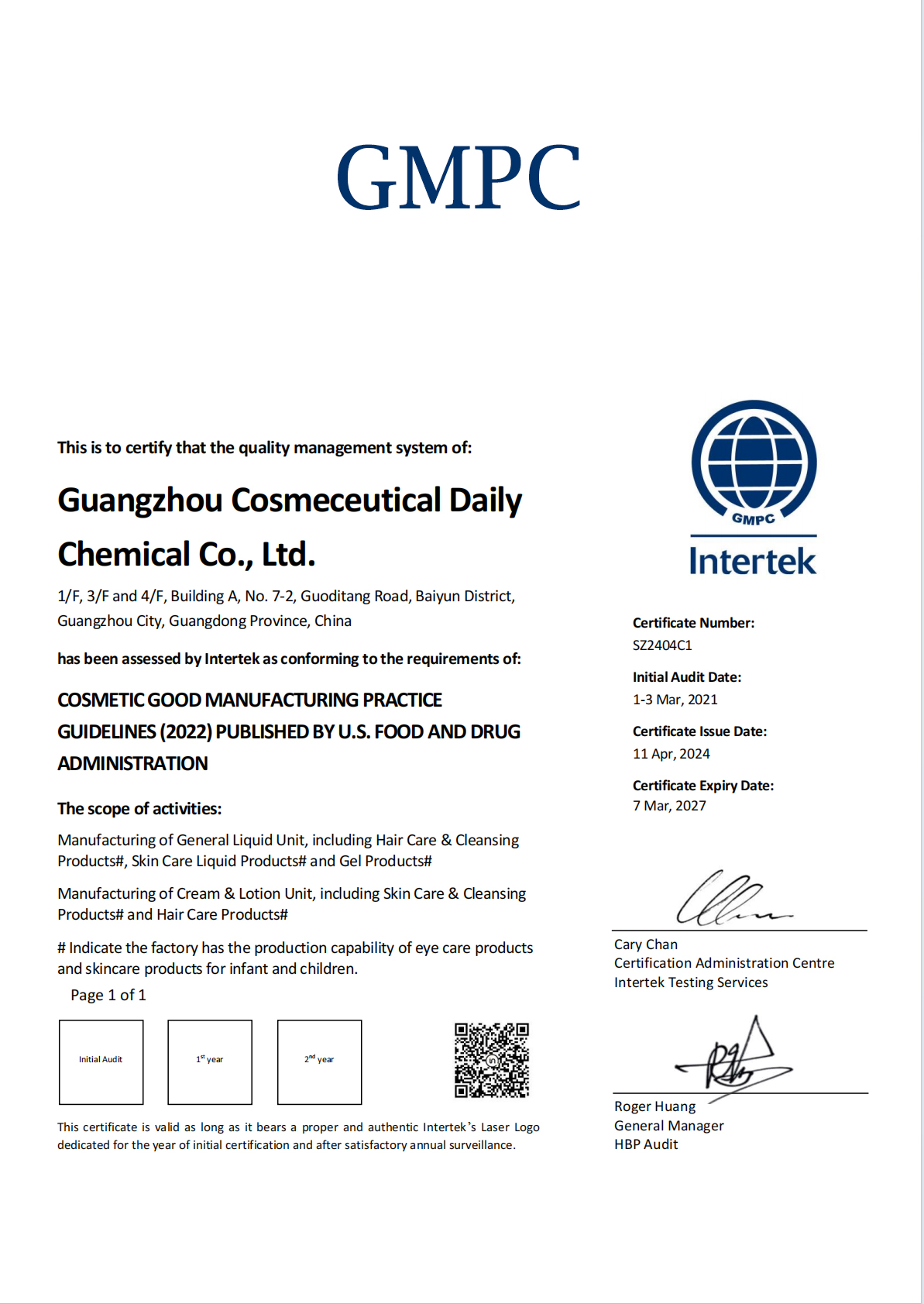 Certificate 1