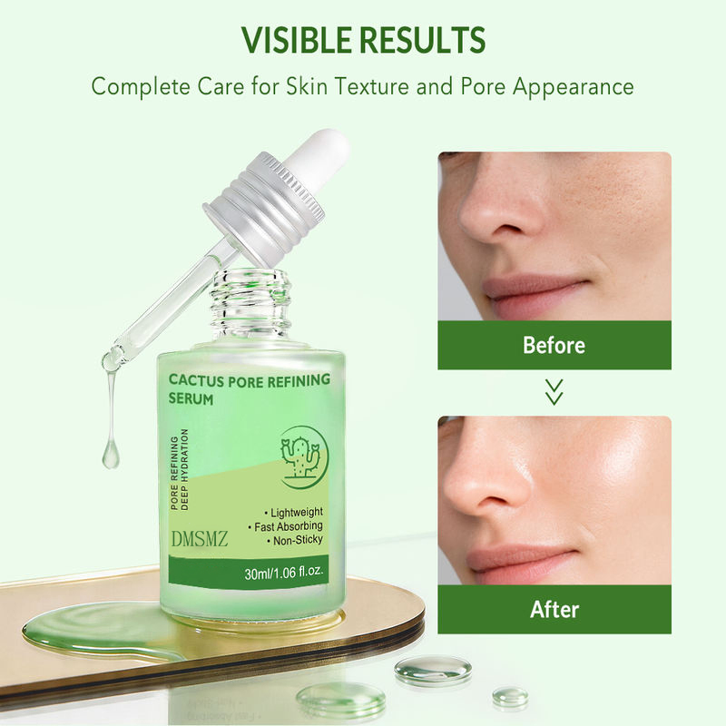 Oil Control Deep Hydration Skin Brightening for Rough Dull Skin Cactus Pore Minimizing Facial Serum