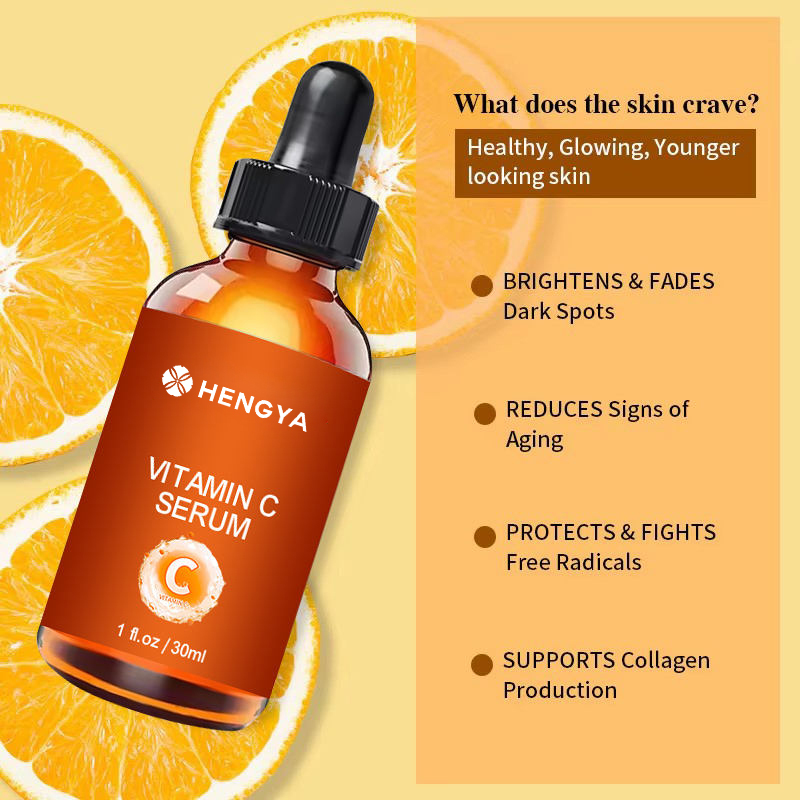 OEM High Quality Liquid Whitening Vitamin C Serum with Hyaluronic Acid for Face Anti-Aging &amp; Anti-Wrinkle Skin Care 30ml