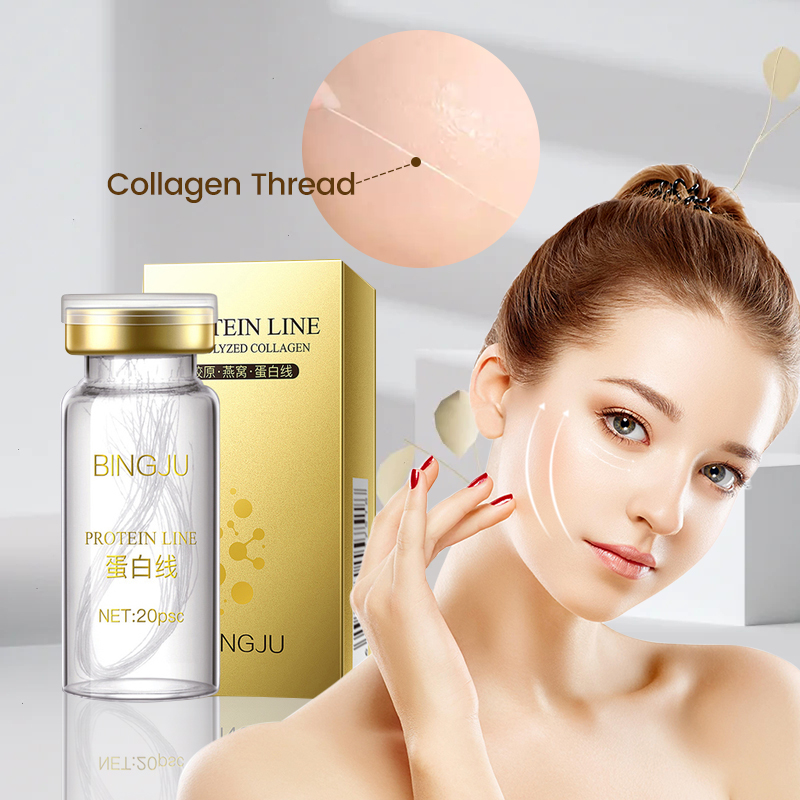 Whitening Brightening Skin Reduces Wrinkles Serum Pure Collagen Absorbable Facial Lift Silk Protein Collagen Threads