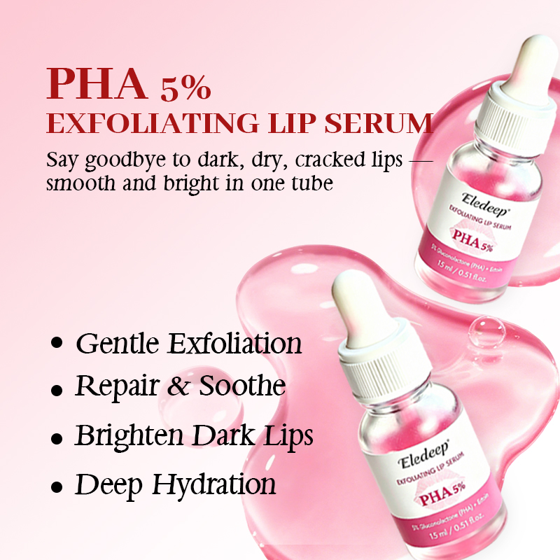 Custom Logo Advanced Rejuvenating Pha 5% Exfoliating Lip Brightening Serum Hydrating Overnight Lip Gentle Exfoliator Treatment