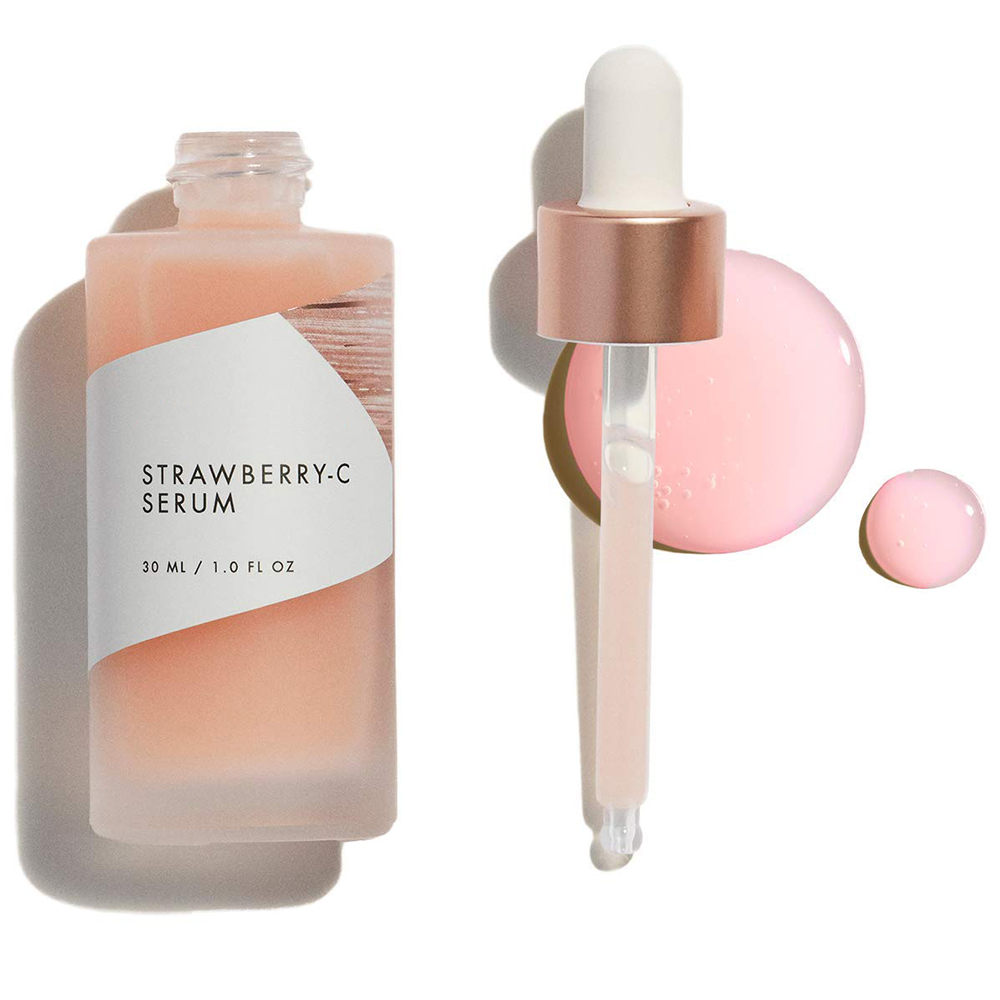 BLIW Hot Sale OEM Whitening Glow Pink Cloudy Strawberry Acid AHA Brightening Serum Vitamin C Serum