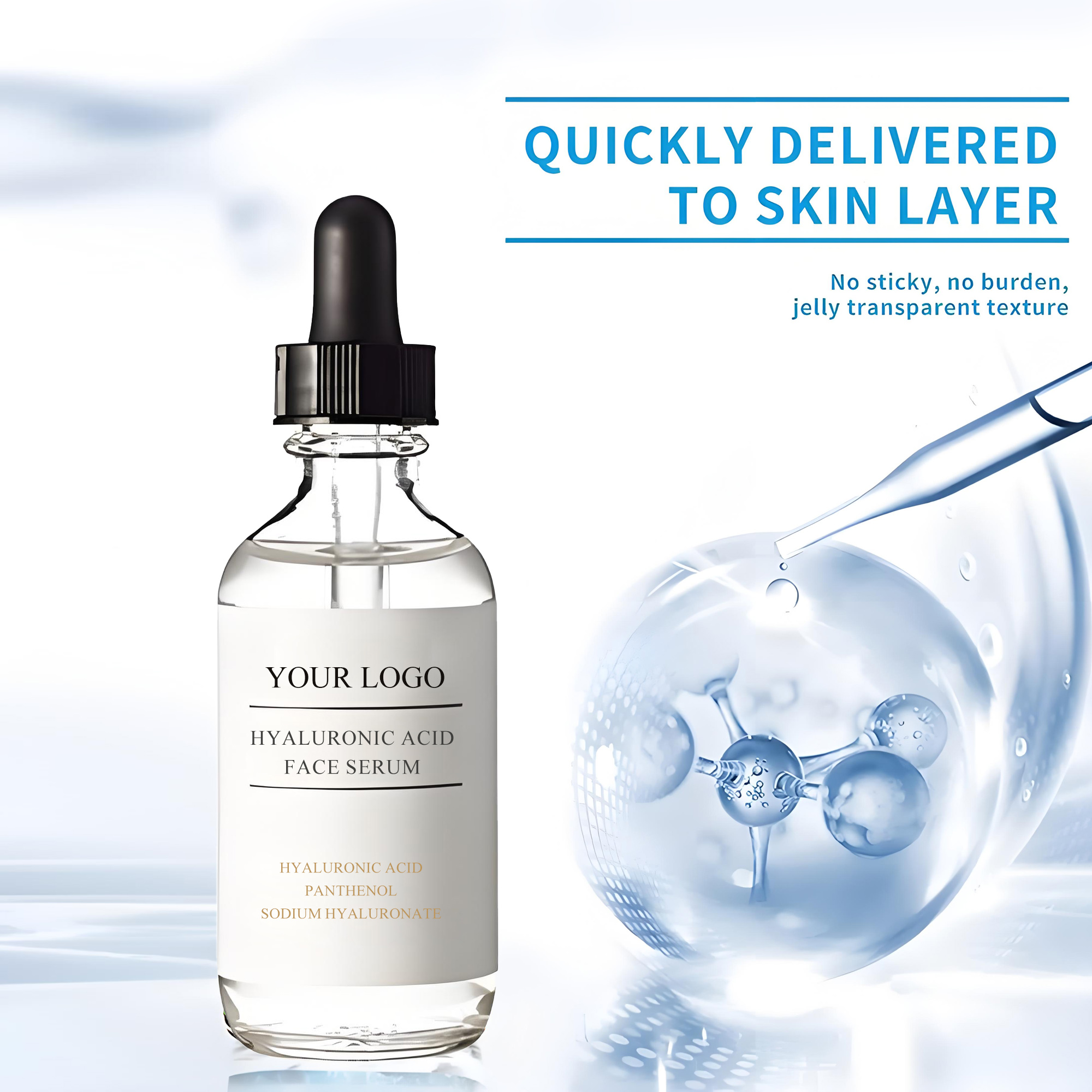 OEM/ODM Hyaluronic Acid B5 Vitamin Serum Custom logo 30ml Lightening Face Serum for Skin Barrier Repair &amp; Moisturizing Wholesale