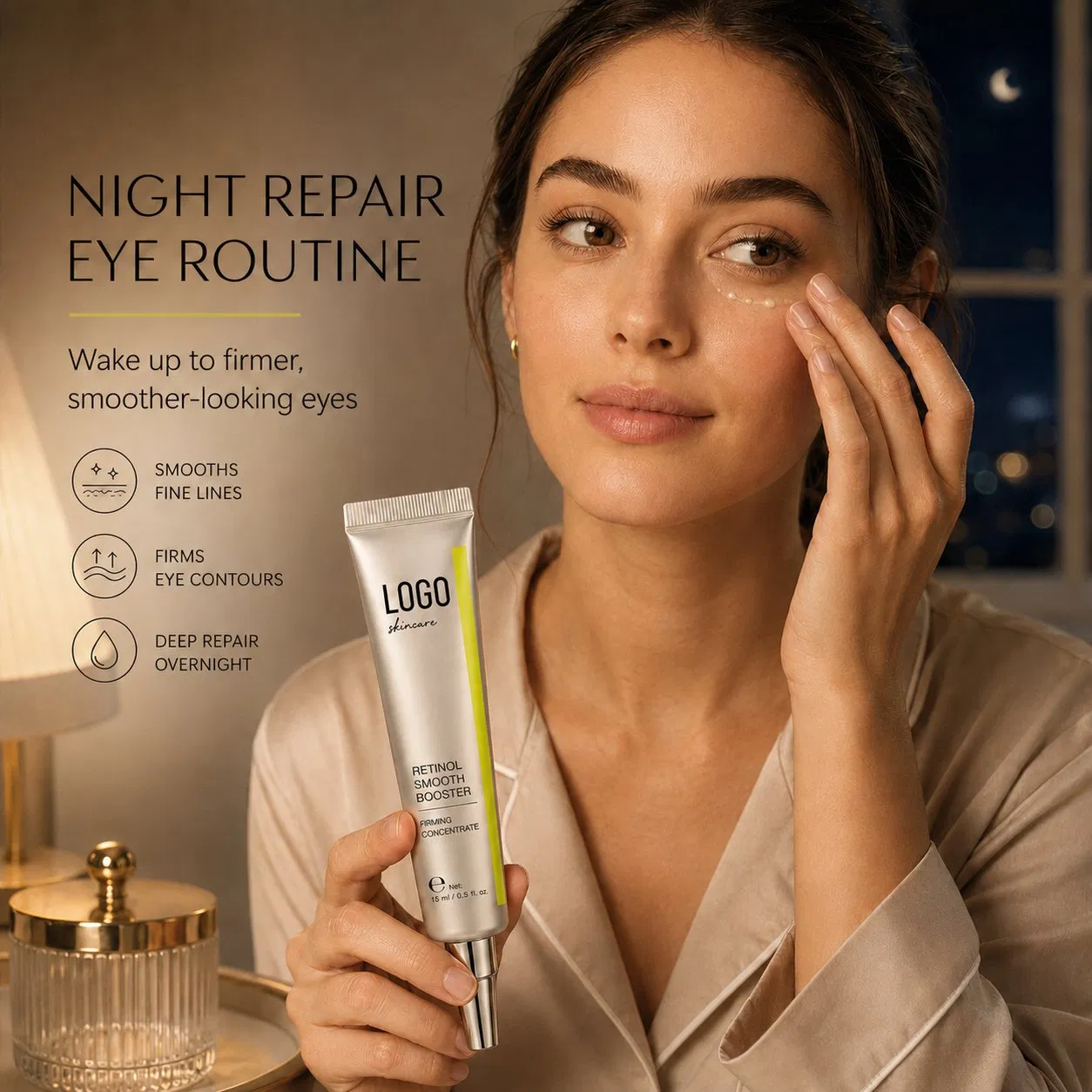 Professional Eye Care Smoothes Wrinkles Refines Look Texture Firms Eye Area Revitalizes Brightens Retinol Smooth Booster Eye Serum