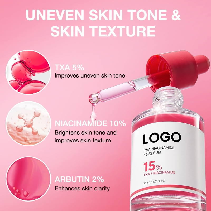 Private Label Brightening Dark Spot Corrector Evens Skin Tone Oil Control 10 Percent Niacinamide 4 Percent Tranexamic Acid Serum