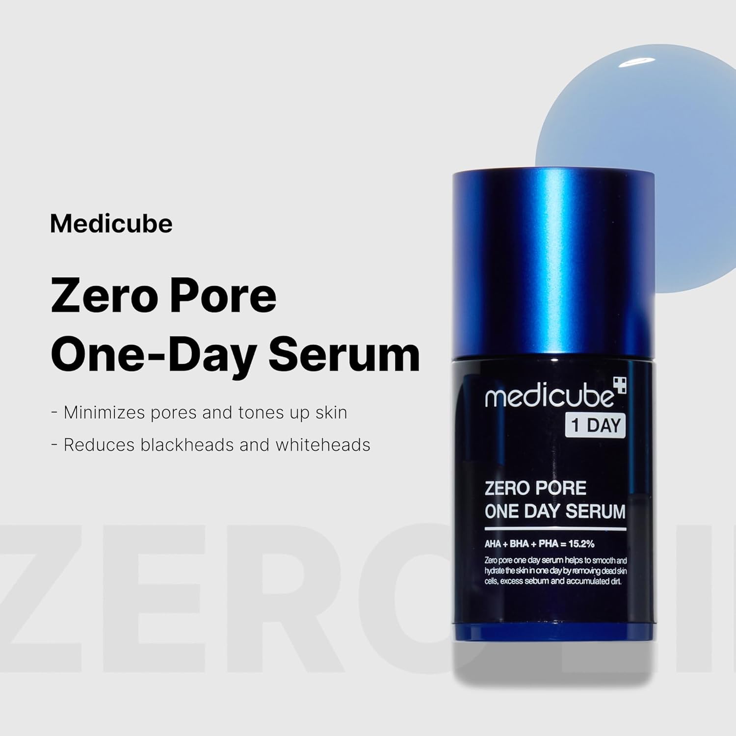 Medicube Zero Pore One-Day Whitening Anti-Aging Night Renewal Serum Pore Tightening Complex 15.2% AHA+BHA+PHA 2% Niacinamide
