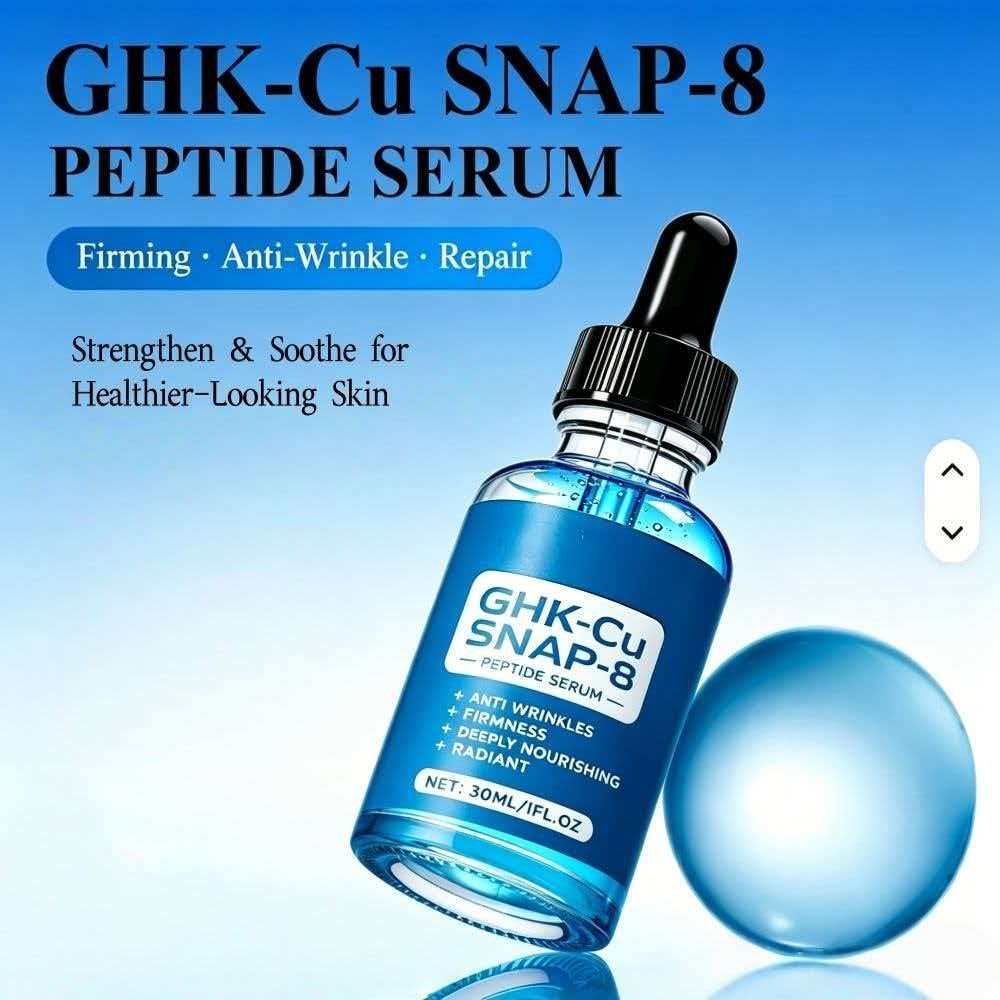Private Label 30ml GHK-Cu Snap-8 Copper Peptide Vitamin C Facial Serum Hyaluronic Acid Anti-Aging Repair Firming Hydrating OEM
